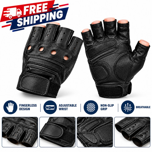 Mens motorcycle fingerless - motorcycle,